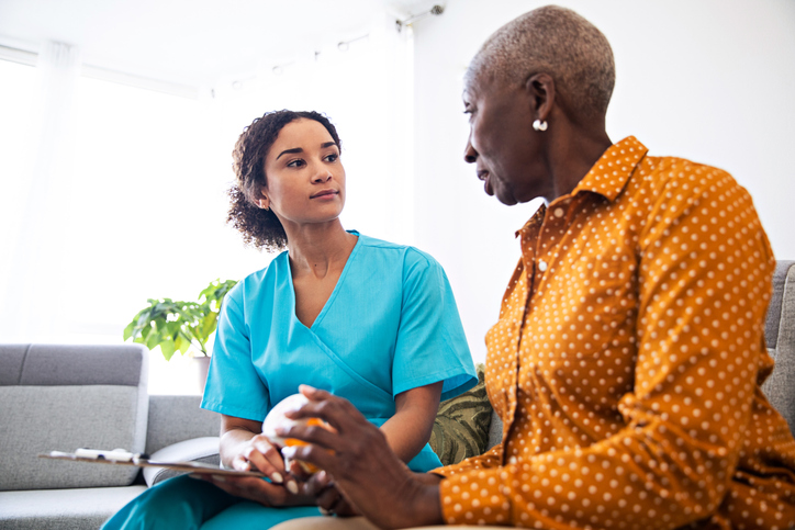 A researcher reviewing clinical trial information